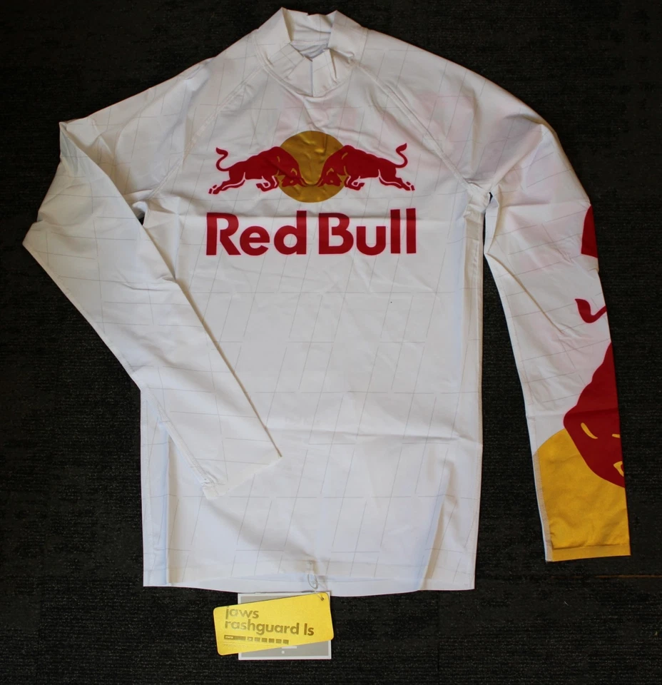 Red Bull Athletes Only Surfer Shirt Jaws Rash Guard LS weiß Herren XL - Bild 1 von 4