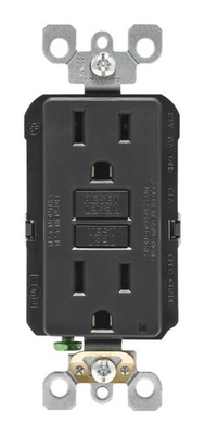 #ad Leviton GFNT1 0KE Black 15A Thermoplastic Self Test GFCI Receptacle 4.25 H in. $20.65