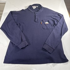 Rasco Mens Large FR Flame Resistant Long Sleeve Henley Pocket 3 Button T-Shirt