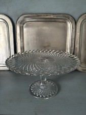 Antique Vintage Pressed Glass Cake Stand