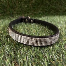 Bling Black Dog Collar With Crystal Rhinestones
