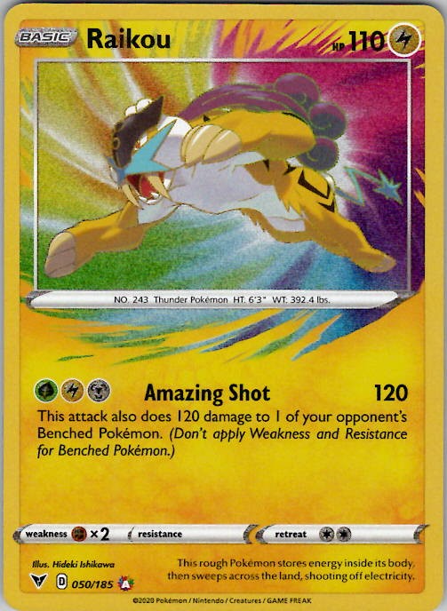 Raikou SWSH04: Vivid Voltage 050/185 Holo NM