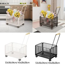 Rolling Storage Basket Trolley Small Utility Cart for Books Sundries Nursery