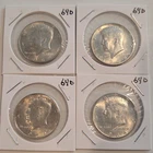 1964-D Kennedy Half Dollar Uncirculated Silver Coins Lot of 4 Denver Mint
