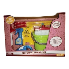 Toy Box Pretend Play Cleaning Set 9 Piece Blue Hand Vac  Age 3+ 