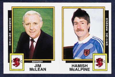 PANINI FOOTBALL 86-#491-A-B-DUNDEE UNITED-JIM McLEAN / HAMISH McALPINE