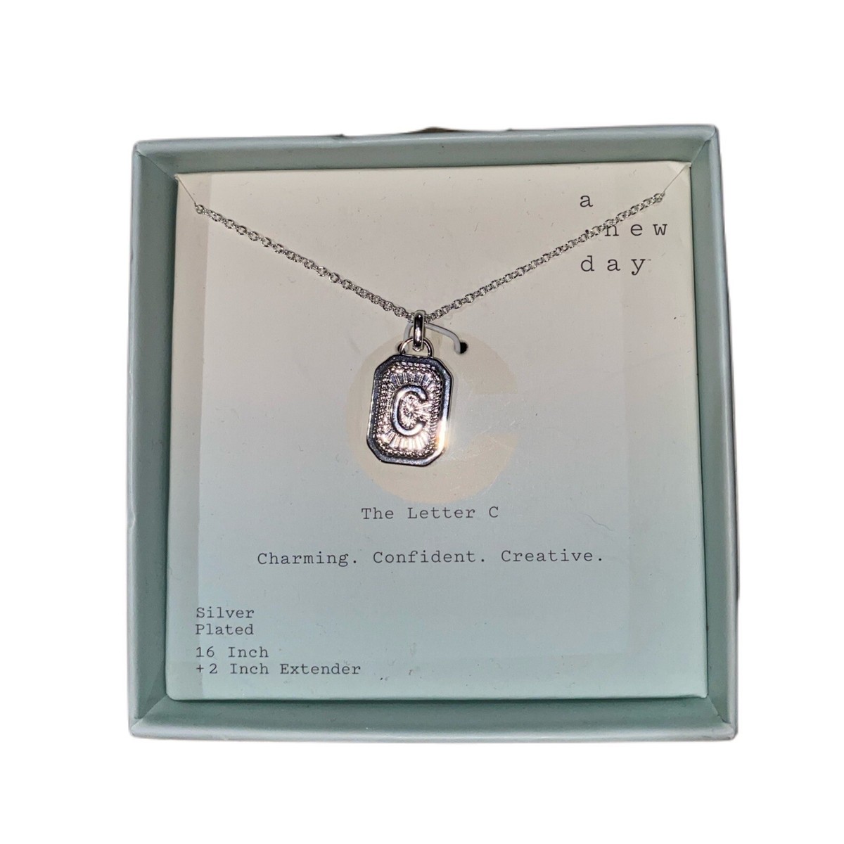 Silver A New Day Letter Necklace A New Day Silver Plated 16