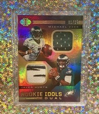 2020 Panini Illusions Michael Vick Jalen Hurts Rookie Idols Dual Patch Gold 1/25