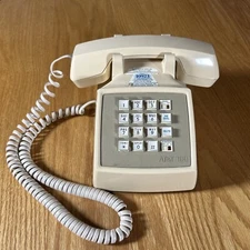 Vintage AT&T Bell System Telephone Touchtone Desk Western Electric Beige Cream