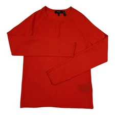 Theory Women's Red-Orange Size P 100% Cashmere Crewneck Long sleeve Sweater