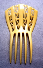Art Deco hair comb cream celluloid Spanish style NO US IMPORT FEES