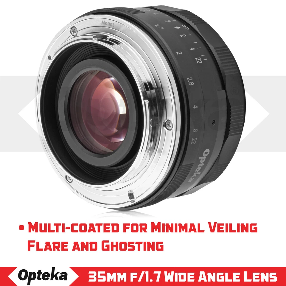 Opteka 35mm f/1.7 Manual Prime Lens + Kit for Canon EF-M M100 M10 M6 M5 M3 M2 M - Image 4 of 4