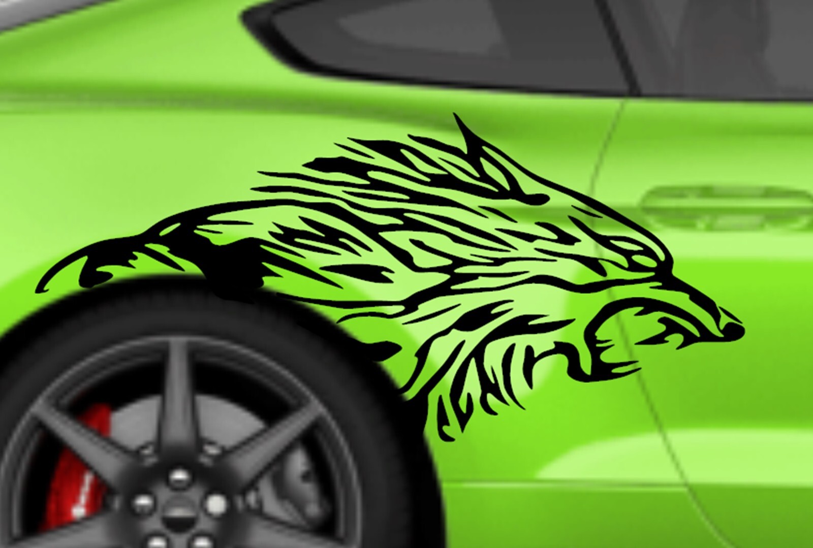 NEW - WOLF Head COYOTE side Graphics Decal vinyl (Fits Ford MUSTANG Shelby)  | eBay
