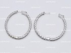 14k Solid White Gold Natural Diamond Oval hoop earring snap closure 6.50 ct — photo 5