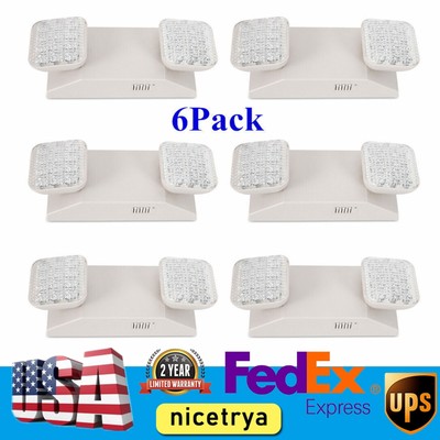 6 Pack LED Emergency Exit Light Adjustable 2 Head With Battery Back-up  924 US