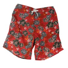 PT sportswear board short swim trunks suit men's large red Floral cargo pocket