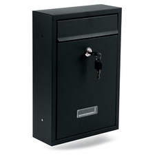 LARGE OUTDOOR STEEL POST BOX POSTBOX LOCKABLE LETTER MAIL WALL MOUNTED 2 KEYS