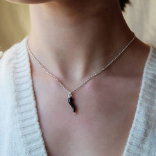 HIJONES Uomo in Acciaio Inox Chiodo Croce Ciondolo Collana Catena di 22 Pollici, Argento Lucido