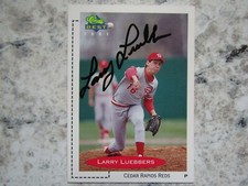 Reds Larry Luebbers Signed Autographed 1991 Classic Best Cedar Rapids Reds Mint