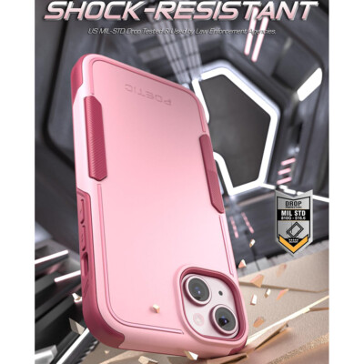 For iPhone 15 6.1''(2023) Case Dual Layer Slim Shockproof Protective Cover Pink