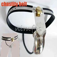 Stainless Steel Male Chastity Belt Device Slave Lockable Cage with Plug Ball