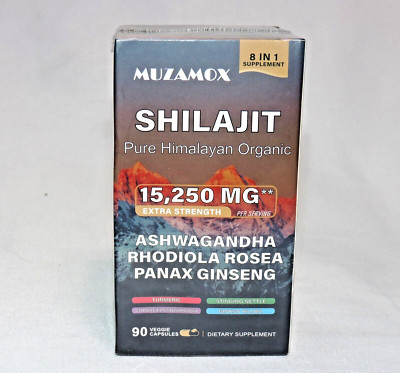 90 Caps Muzamox Shilajit Pure 100% Himalayan Organic Ashwagan Ginseng Turmeric