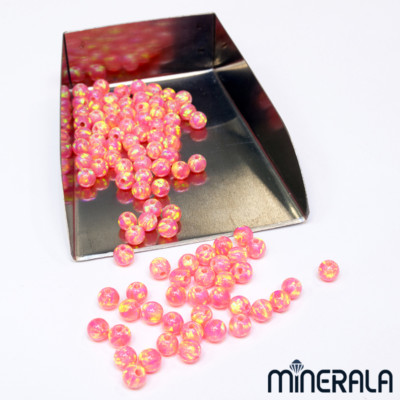 Rosa Koralle Synthetisch Künstlicher Opal Rund Voll Bohrer Perlen 3mm-10mm