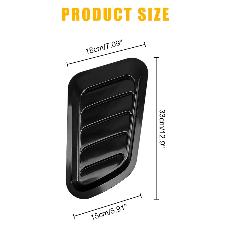 2pcs Car Hood Bonnet Vent Air Flow Intake Scoop Side Fender Decor Universal Ac - Image 3 of 4
