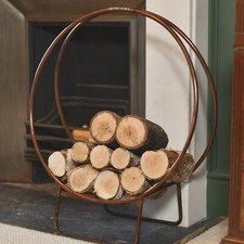 Antique Copper Log Rack & Holder -69.5cm