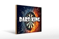 Holzschild Spruch 40X30 Cm Darts Dart King Holz Wanddeko Deko Schild