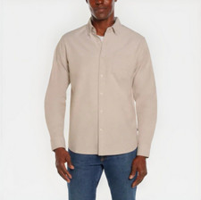 Gap Men's Oxford Long Sleeve Button Up Shirt-Color: Tan-Size:XL