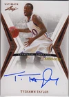 2012 LEAF ULTIMATE BASKETBALL AUTO: TYSHAWN TAYLOR - AUTOGRAPH BROOKLYN NETS