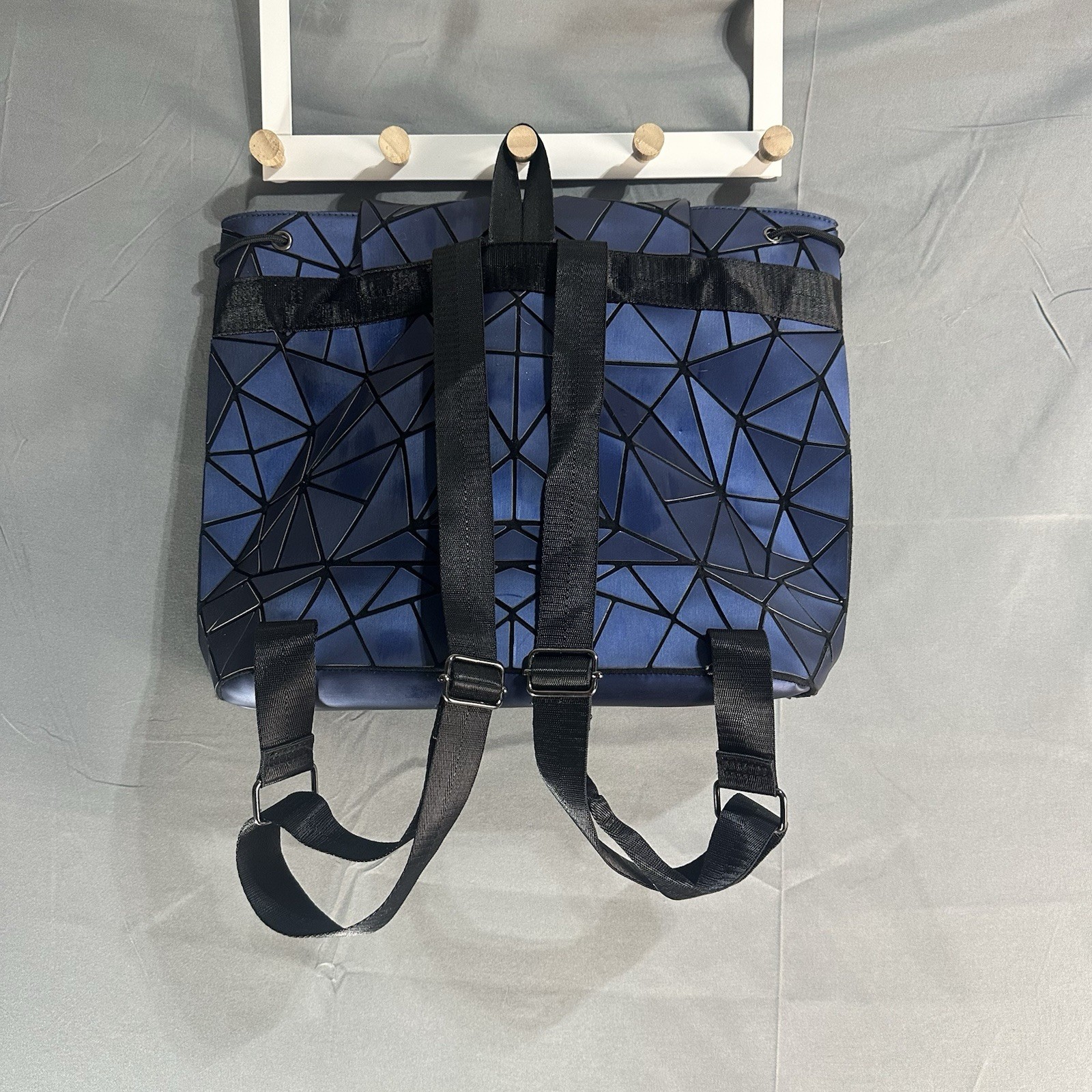 Geometric Prism Backpack Blue Foldable Origami St… - image 2