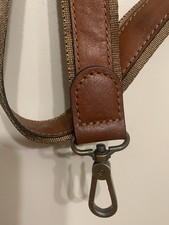 Replacement shoulder strap w/leather sturdy swivel hooks brass adjustable unisex