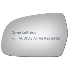 Side Mirror Glass fit for Audi A3 A4 A5 Quattro, Driver Left Side Mirror Glass