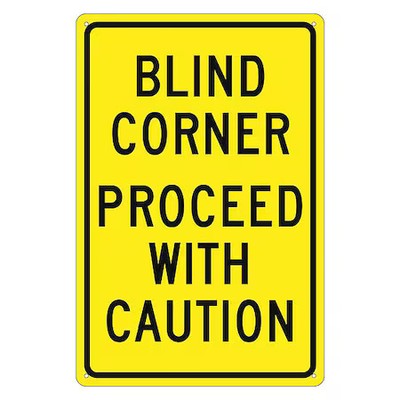 NMC TM71G Blind Corner Proceed With Caution Sign, TM71G