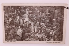 New York City Penn Zone Heart Aerial View Postcard 1947 Posted