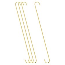 S Hanging Hooks, 20 Inch/500mm Extra Long Steel Coat Hanger, Gold, 4pcs