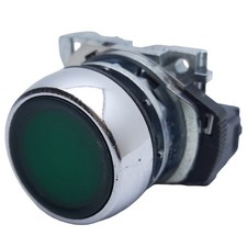 Allen Bradley 800FM-LFA3 Illuminated Push Button, Green, ø22mm, 1NO, 10A 600V AC