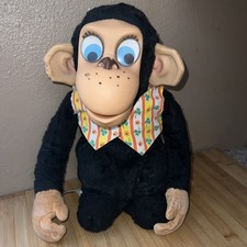 Vintage Mattel Talking Chester O'Chimp Animal Yacker Working Pull String Plush