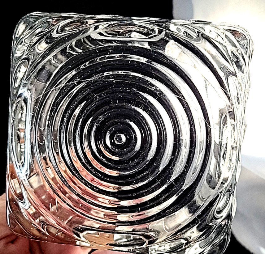 Federal Glass Ribbed Refrigerator Dish w/ Lid 4" x 4" square