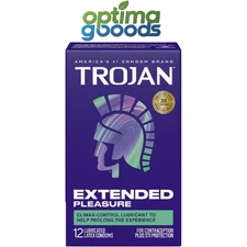 TROJAN EXTENDED PLEASURE Climax Control Extended Pleasure Condoms, 12 Count