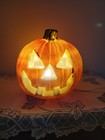 Vintage Hard Plastic Light Up Jack O Lantern Pumpkin Lamp Halloween Decor 7” — photo 1