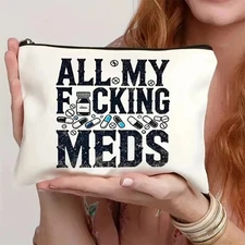 Print themed zipper makeup bag, portable travel makeup bag for women