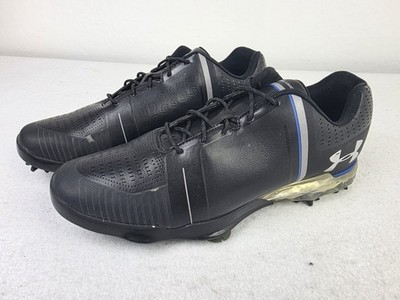 Under Armour Spieth One Men s Size 10.5 Black Blue Soft Spiked Golf Shoes *READ*