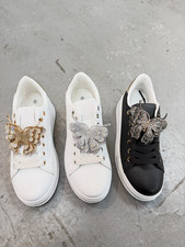 Women's Chunky Fashion Sneakers High Platform Rhinestone Butterfly Casual shoes