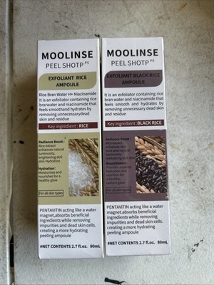 MOOLINSE Peel Shot PS Exfoliant Black Rice Ampoule + Rice Ampoule Set 2.7 fl oz