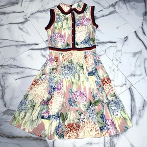 Robe plissée Gucci motif flore allover ligne sherry taille S longueur midi