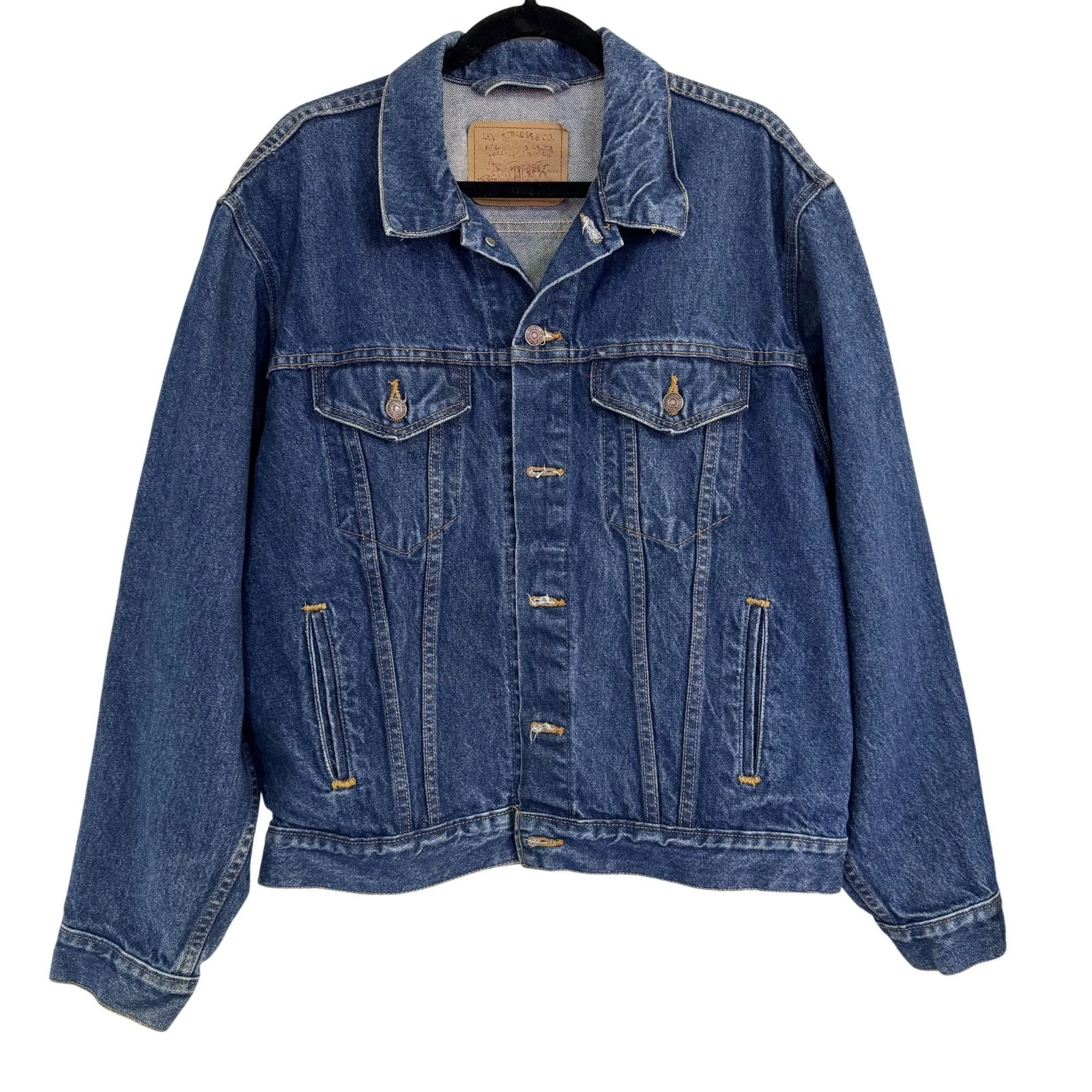Vintage Levi's 70506-0216 Mens Medium Wash Denim Trucker Long Sleeve Jacket 44