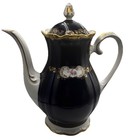 Reichenbach Germany Echt Kobalt 24k Gold Border Floral Coffee Pot w/Lid. 8159K — photo 1